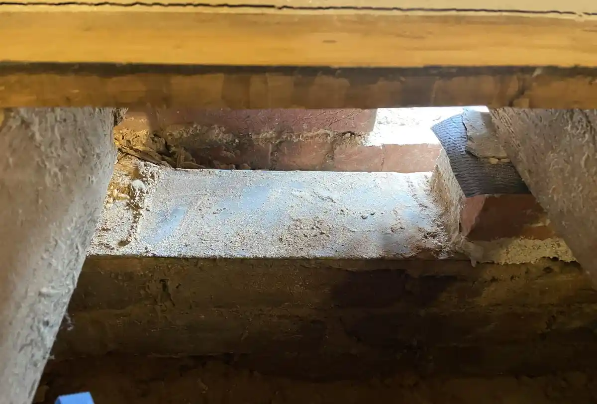 Internal view with brick