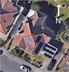 Arial view of 24 Oakmount solar